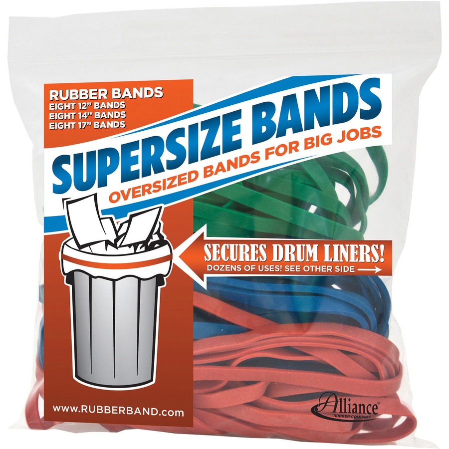 Alliance Rubber 08997 Supersize Bands Assorted Large Heavy Duty Latex Rubber Bands For 