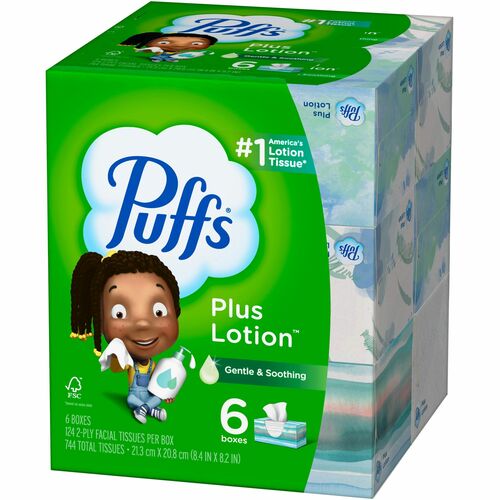 Puffs Plus Lotion Facial Tissues, 4 Family Boxes, 124 - View #12