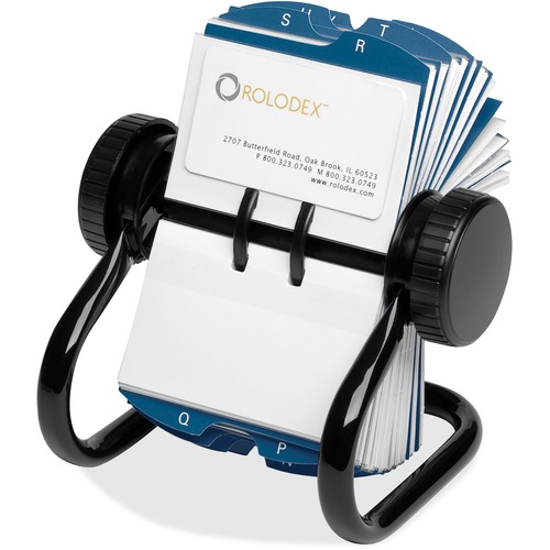 Rolodex Open Rotary Business Card File w/24 Guides, Black - W.B. Mason Rolodex Open Rotary Business Card File w/24 Guides, Black - W.B. Mason