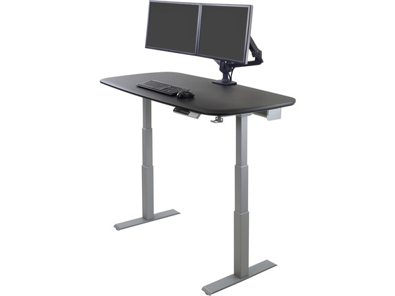 Image for Ergotron WorkFit Electric Sit-Stand Desk, 58" Surface - Black Rectangle Top - 2 Legs - 58" Table Top Width x 29" Table Top Depth from HP2BFED