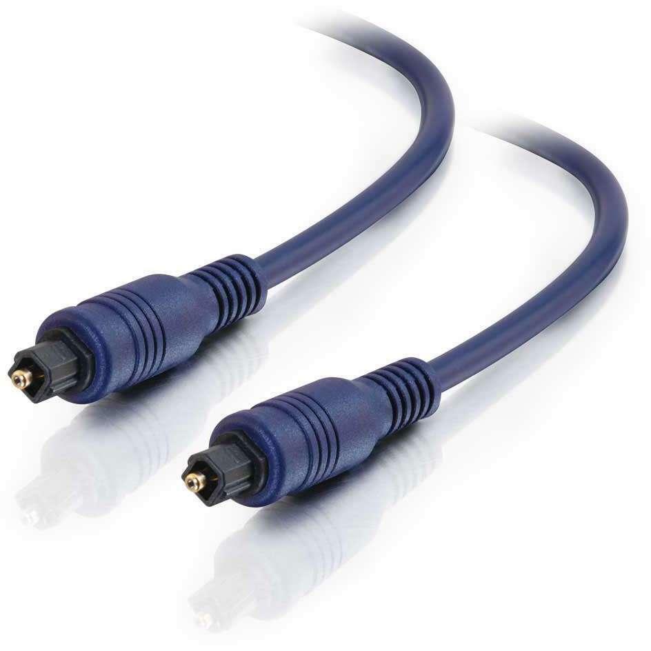 C2G 0.5 meter Velocity Toslink optical audio cable for digital audio connections — left view