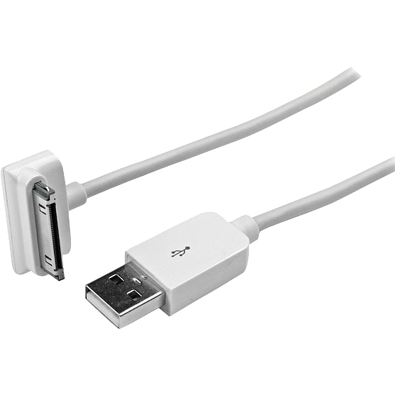 2m 6 ft Long Down Angle Apple 30pin Dock Connector to USB