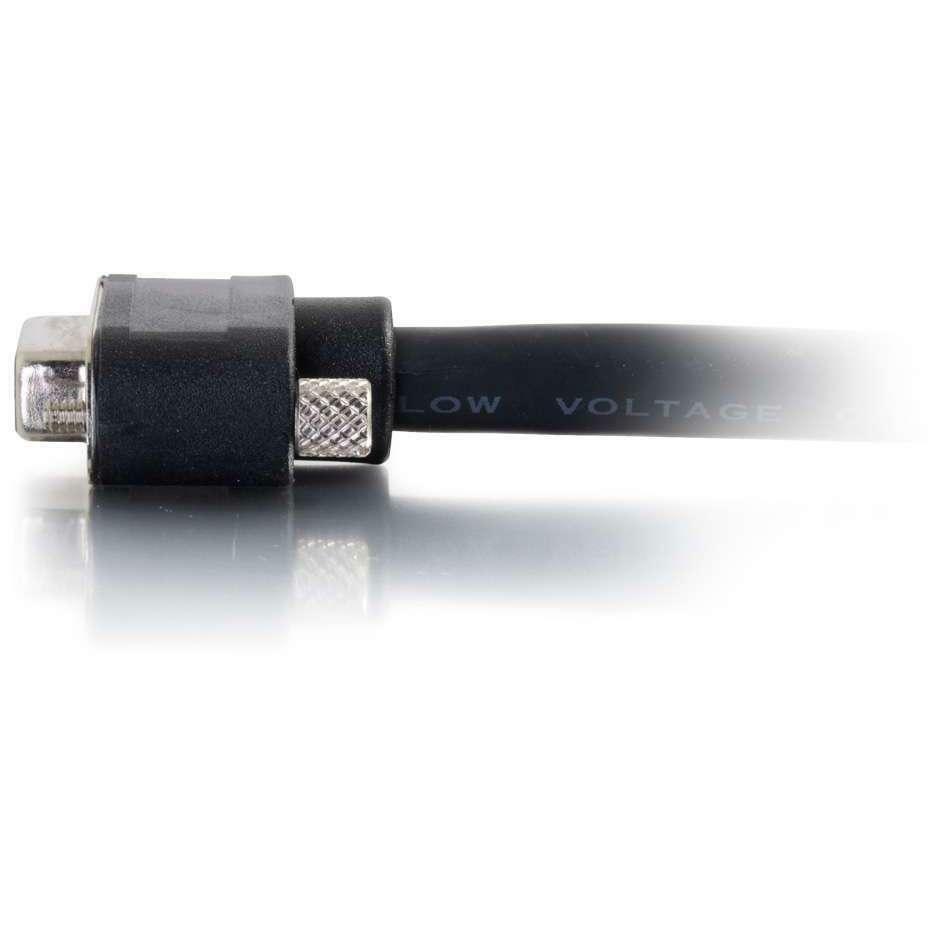 35 ft black VGA male-to-female video extension cable for projectors and legacy displays — left view