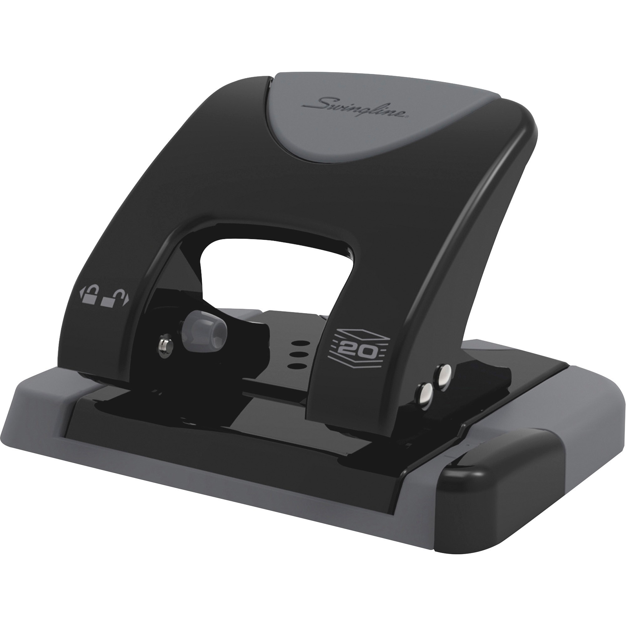 Swingline - 10-Sheet Desktop Three-Hole Adjustable Punch, 9/32 Holes - Black