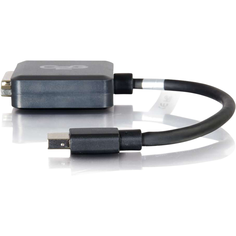 8in C2G Mini DisplayPort M to DVI F BLK — left view