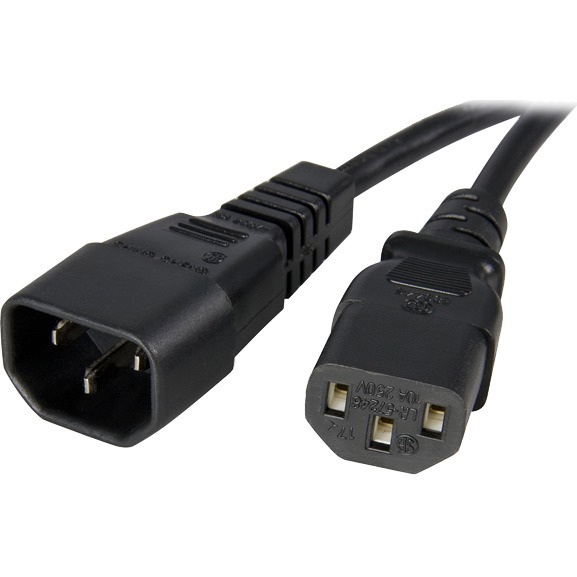 StarTech.com 1m Standard Computer Power Cord Extension - C14 to C13 ...