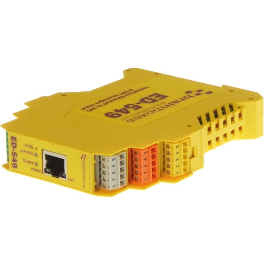 8 ANALOGUE INPUTS, INDEPENDENTLY CONFIGURABLE AS DIFFERENTIAL VOLTAGE INPUTS OR — left view