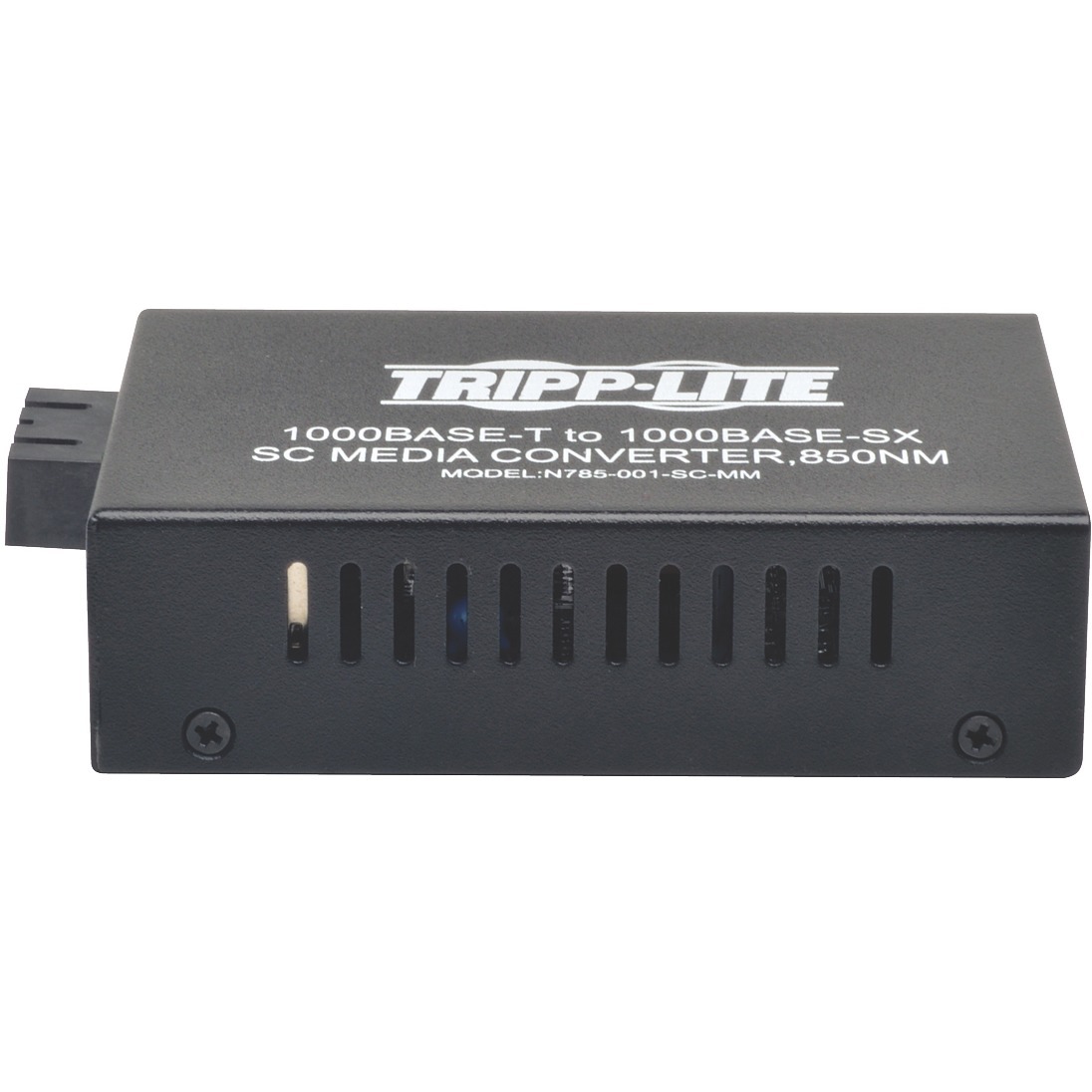 Eaton N785-001-SC-MM SC multimode fiber media converter for Gigabit Ethernet copper-to-fiber links — left view