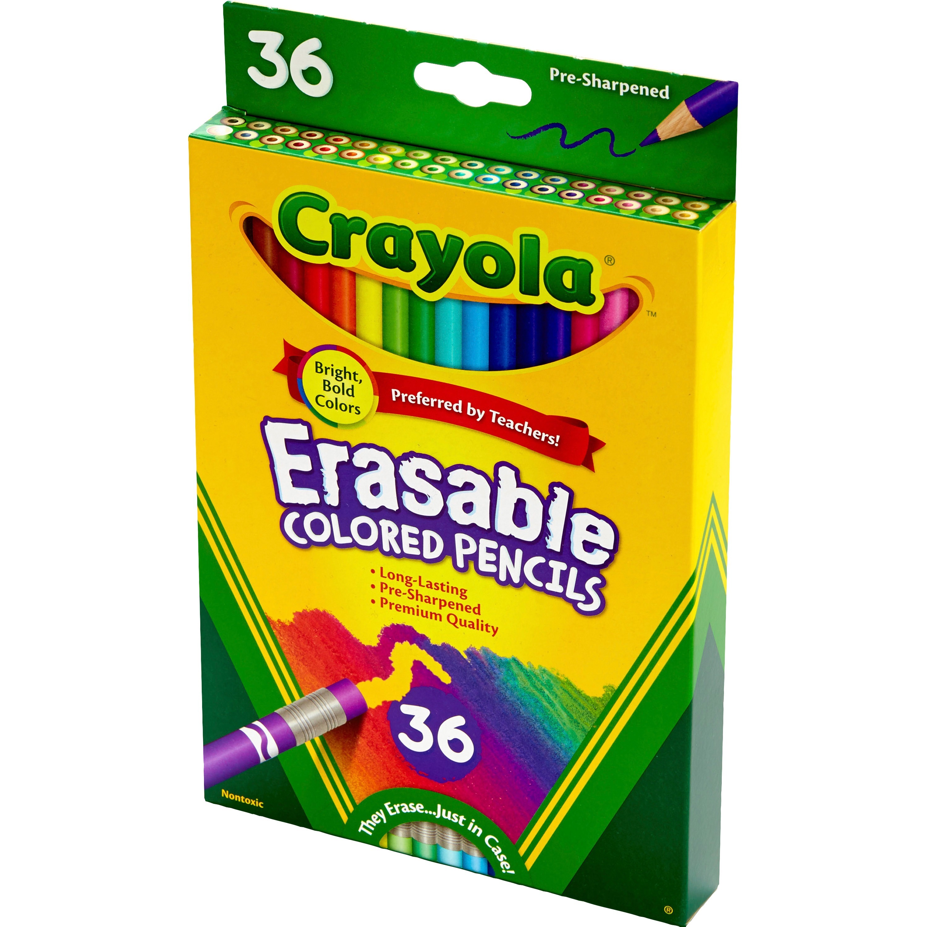 Download Crayola Erasable Colored Pencils - 3.3 mm Lead Diameter - Thick Point - Assorted Lead - 36 ...