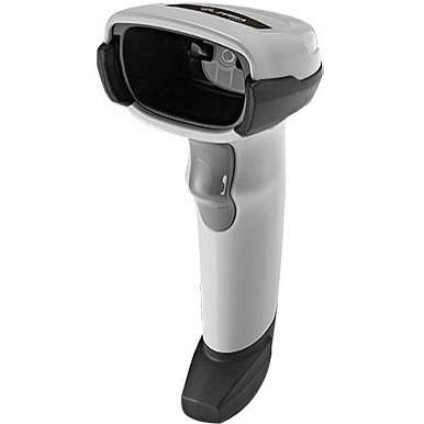 Zebra DS2278-SR cordless handheld area imager barcode scanner in white — left view