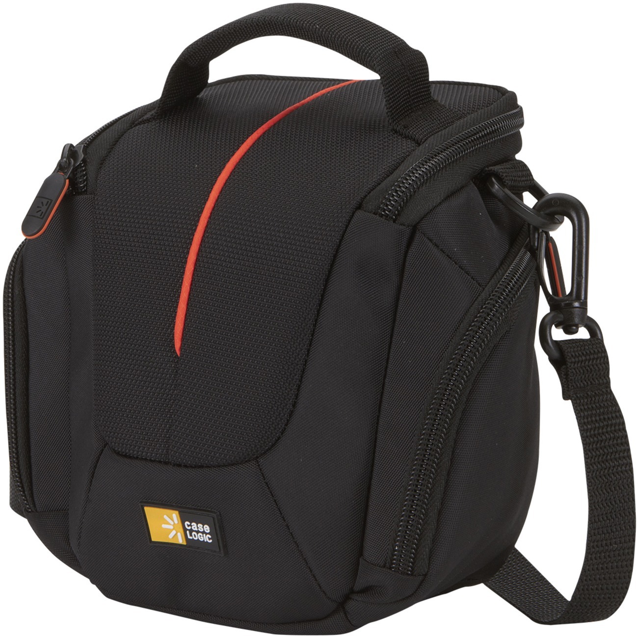 Black CASE LOGIC hybrid camera case for transporting camera equipment — left view