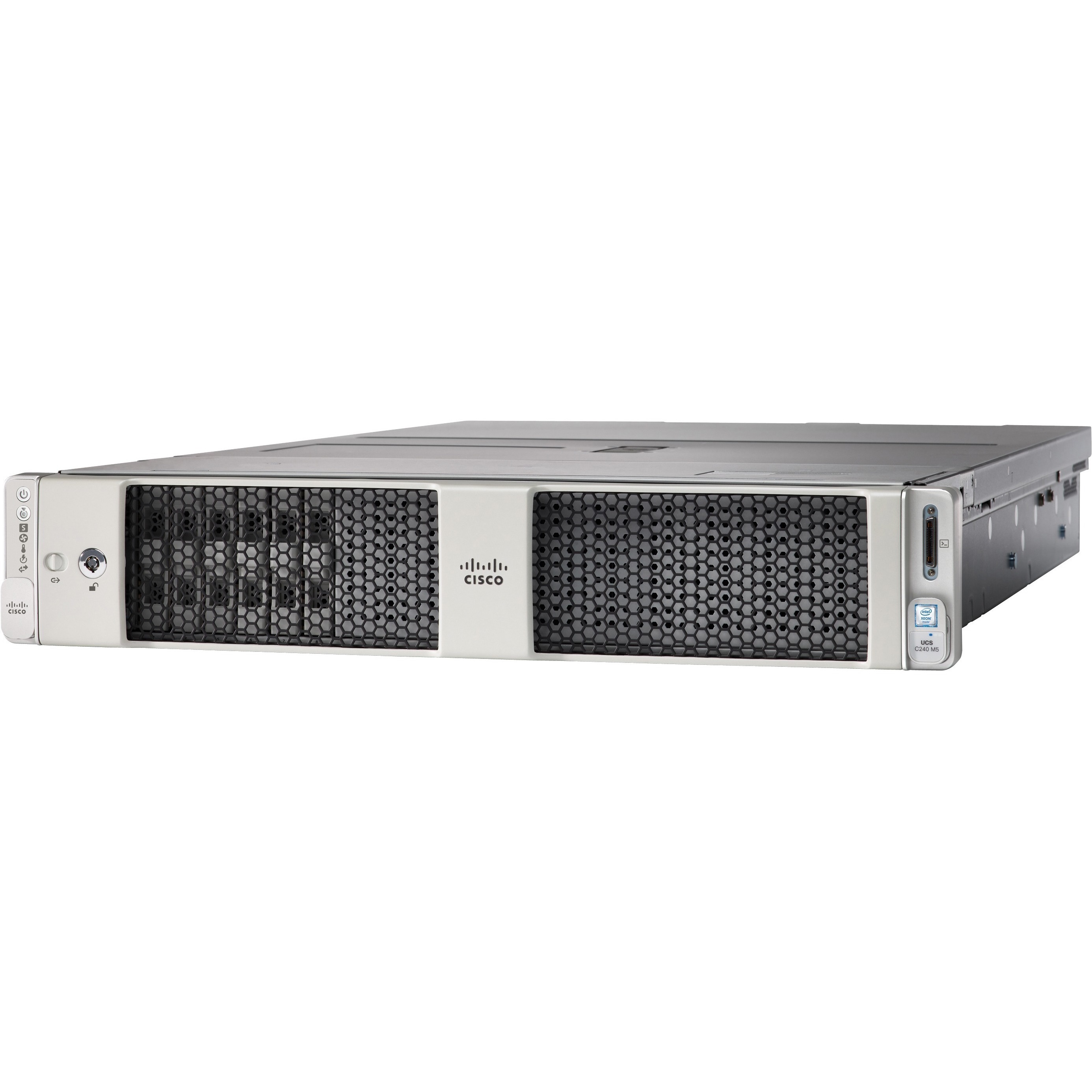 Cisco UCS C240 M5SX rack server with dual Intel Xeon 4114 processors and 32 GB memory — left view