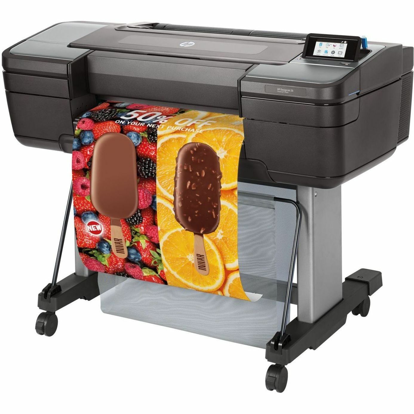 HP DesignJet Z6 24-inch PS printer TAA compliant wide-format printer for technical and enterprise output — left view