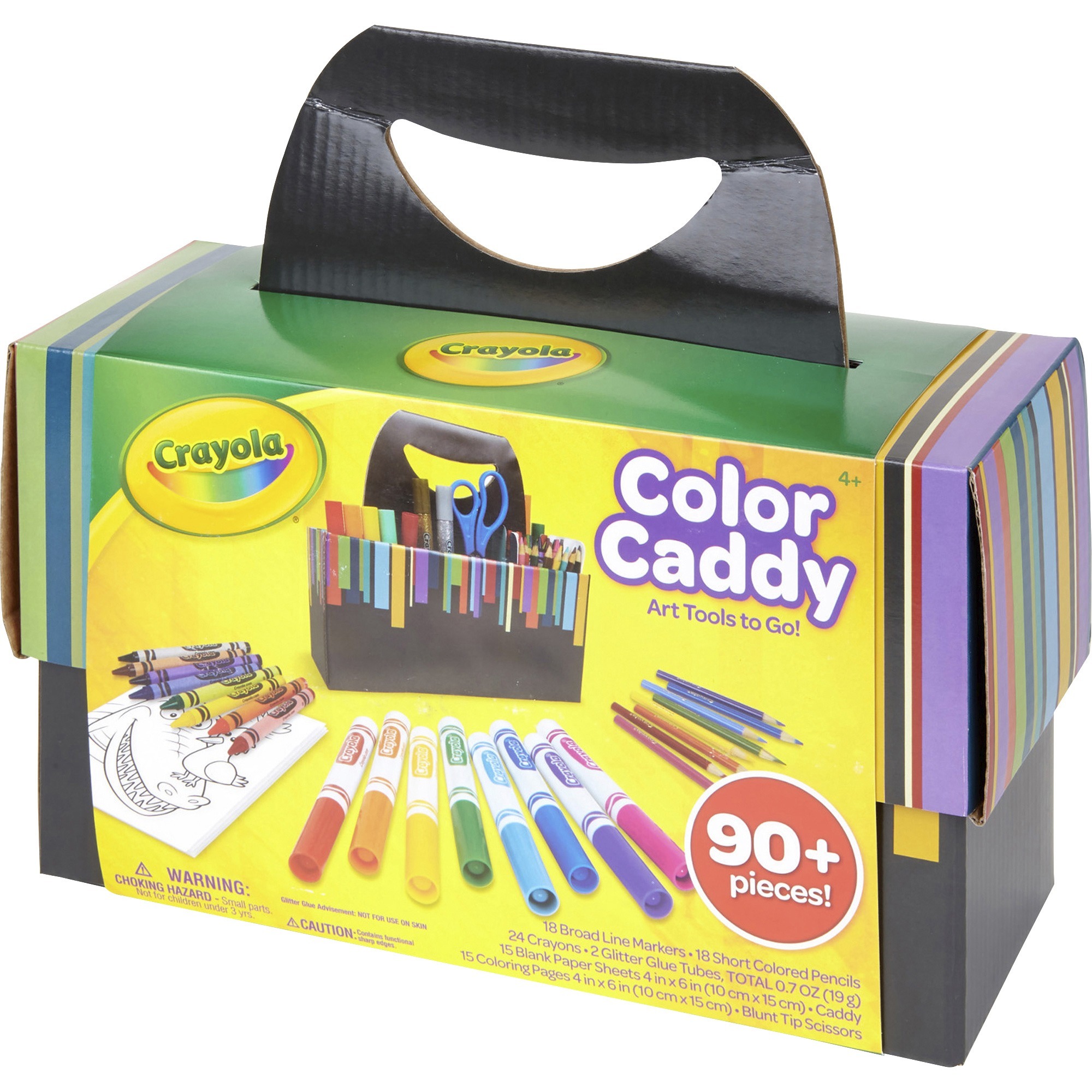  Crayola Color Caddy Craft Kit (90+ Pcs), Kids Coloring Set,  Gifts for Kids 4+, Includes Crayons, Markers, Colored Pencils, Glitter  Glue, Scissors, & Paper : Toys & Games