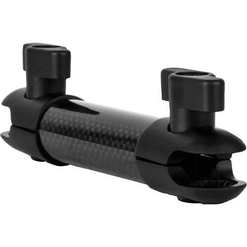 Joy Factory carbon fiber single arm mount with ball joint support for one display — left view