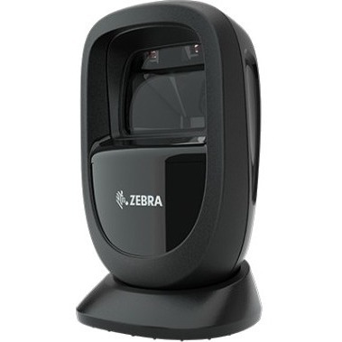 Zebra DS9308-SR black countertop barcode scanner USB kit for point-of-sale checkout — left view