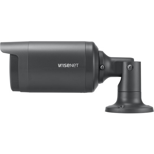 L series outdoor bullet camera, 2MP  30fps,3mm fixed focal lens , Double codec H.264/MJPEG, Wisestream II, 120dB WDR, IR LEDs, hallway view, SD card, IP66, PoE, White — left view