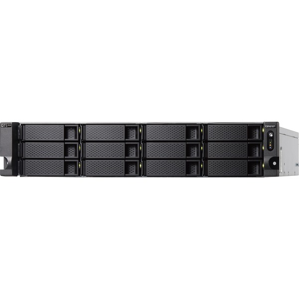 QNAP TS-H1277XU-RP QTS HERO 12-Bay 2U Rackmount Server-NAS - 32GB 2x 10GbE SFP+, 2x 10GbE RJ45, 2x GbE Redundant PSU ZFS-based (TS-H1277XU-RP-3700X-32G-US)