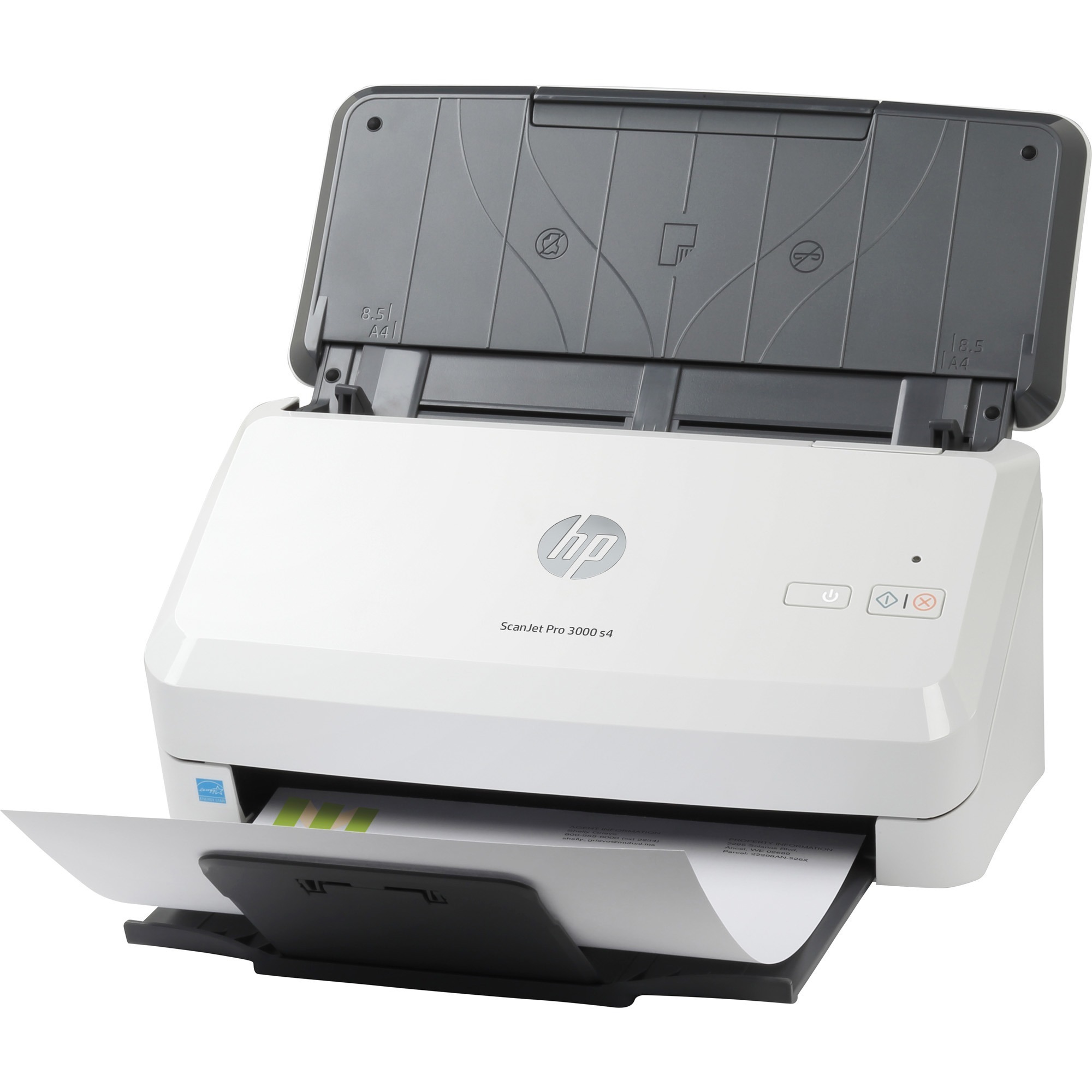 HP ScanJet Pro 3000 S4 sheet-fed duplex document scanner with 50-sheet ADF — left view