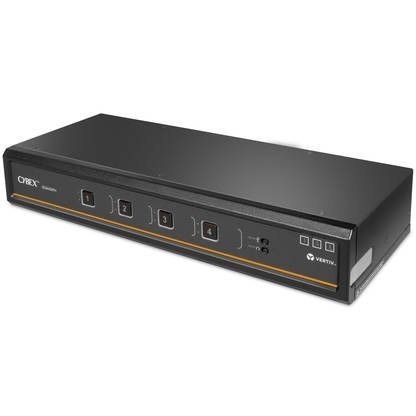 Vertiv CYBEX SC Universal DP/H secure 4-port dual-display KVM switch with CAC support — left view