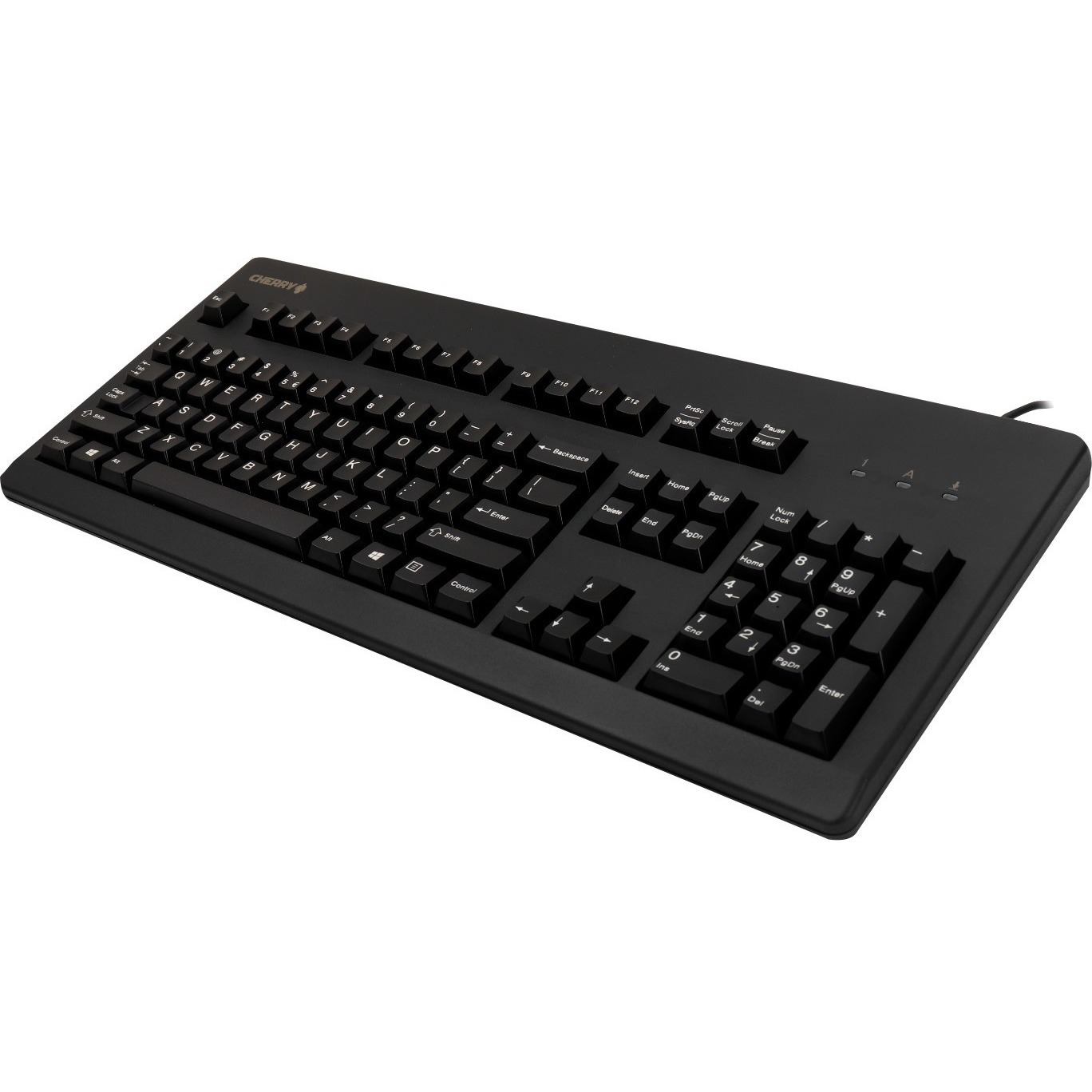 BLACK 104 MX BLUE KEYSWITCH USB PS/2 TAA — left view