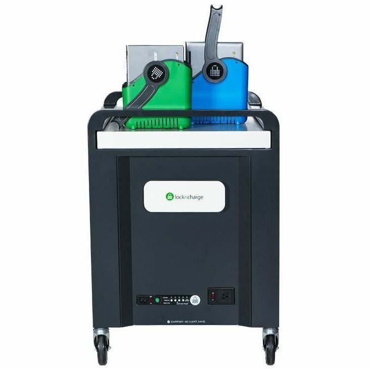 LOCKNCHARGE CARRIER 40 charging cart with prewired USB-C 65W charging for 40 devices — left view