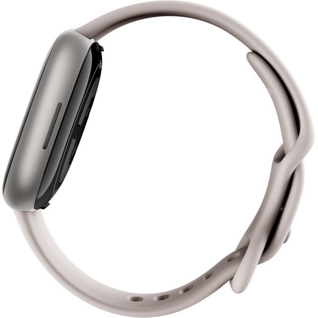 GOOGLE - FITBIT FITBIT SENSE 2 LUNAR WHITE/PLATINUM ALUMINUM — left view
