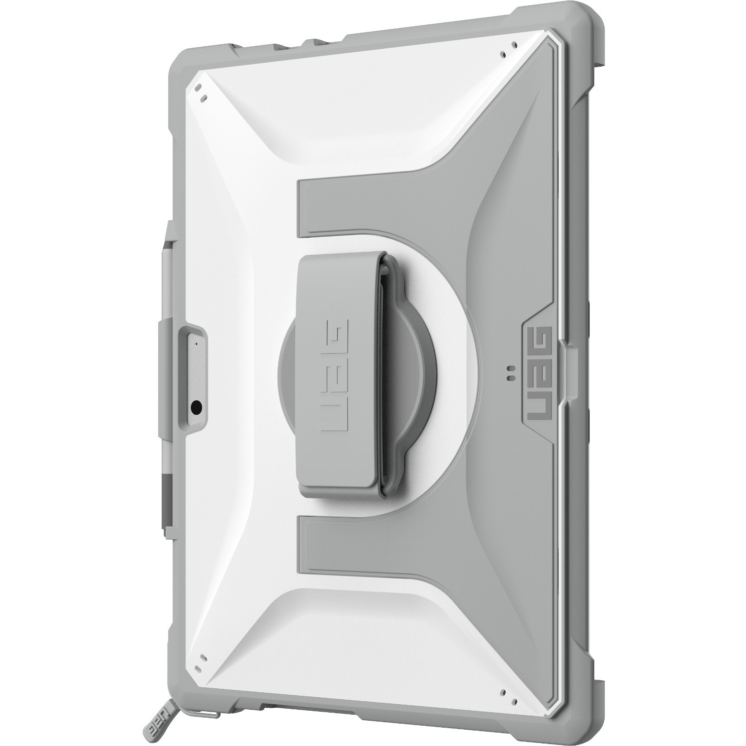 UAG Plasma Healthcare white and grey case for Microsoft Surface Pro 11, 10, and 9 — left view