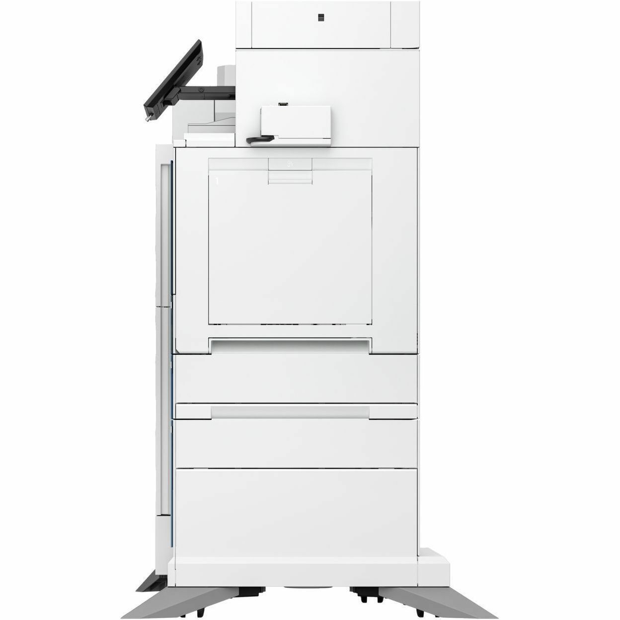 HP Color LaserJet Enterprise Flow MFP 6800zfw+ color laser multifunction printer — left view