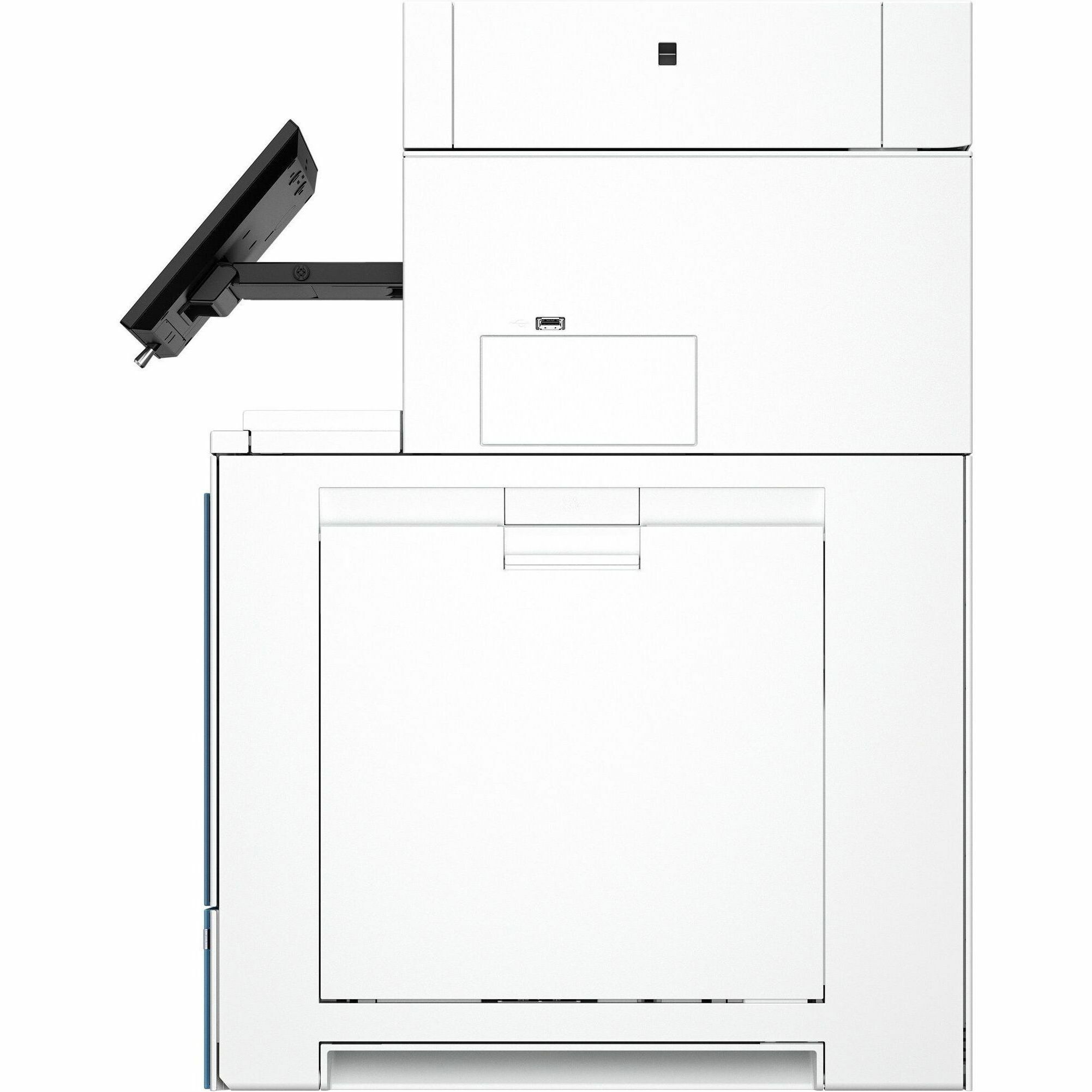 HP Color LaserJet Enterprise Flow MFP 6800zf color laser multifunction printer — left view