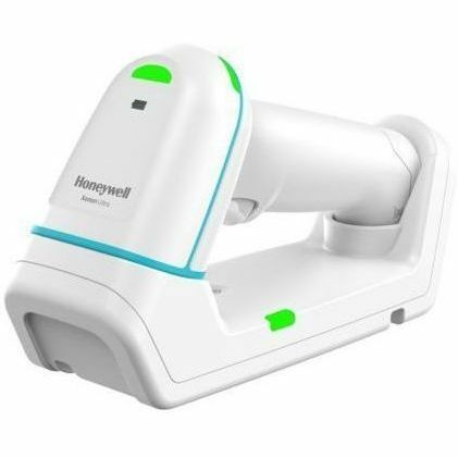 Honeywell 1962HC white healthcare handheld scanner USB kit with HD focus and contactless presentation base — left view