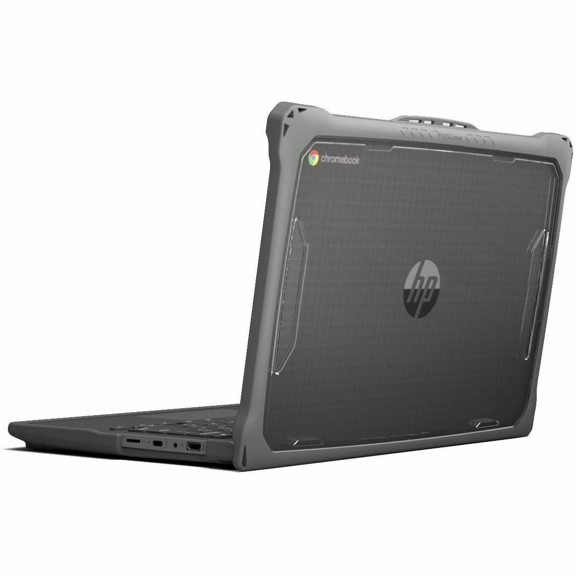 Grey and clear slide case for HP Fortis G10 14 laptop — left view
