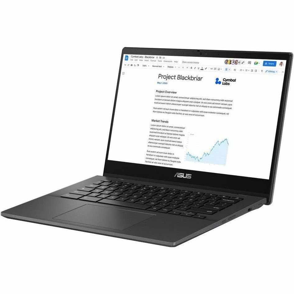ASUS Chromebook Flip 14-inch grey 2-in-1 laptop with Full HD touchscreen — left view