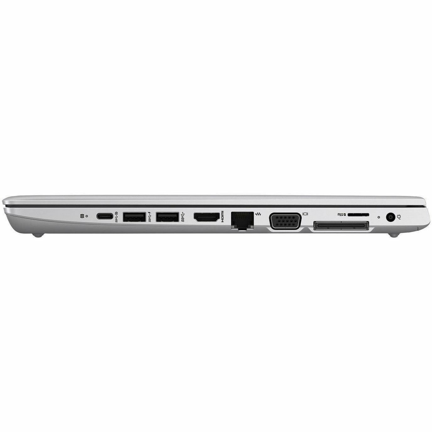 Refurbished HP 640 G5 business laptop with 14-inch HD display, Core i5 processor, 16 GB RAM, and 256 GB SSD — left view