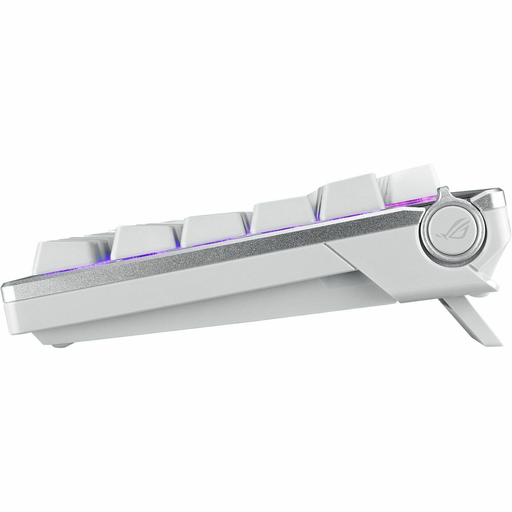 ASUS ROG Azoth wireless DIY custom gaming keyboard with OLED display and compact 75% layout — left view