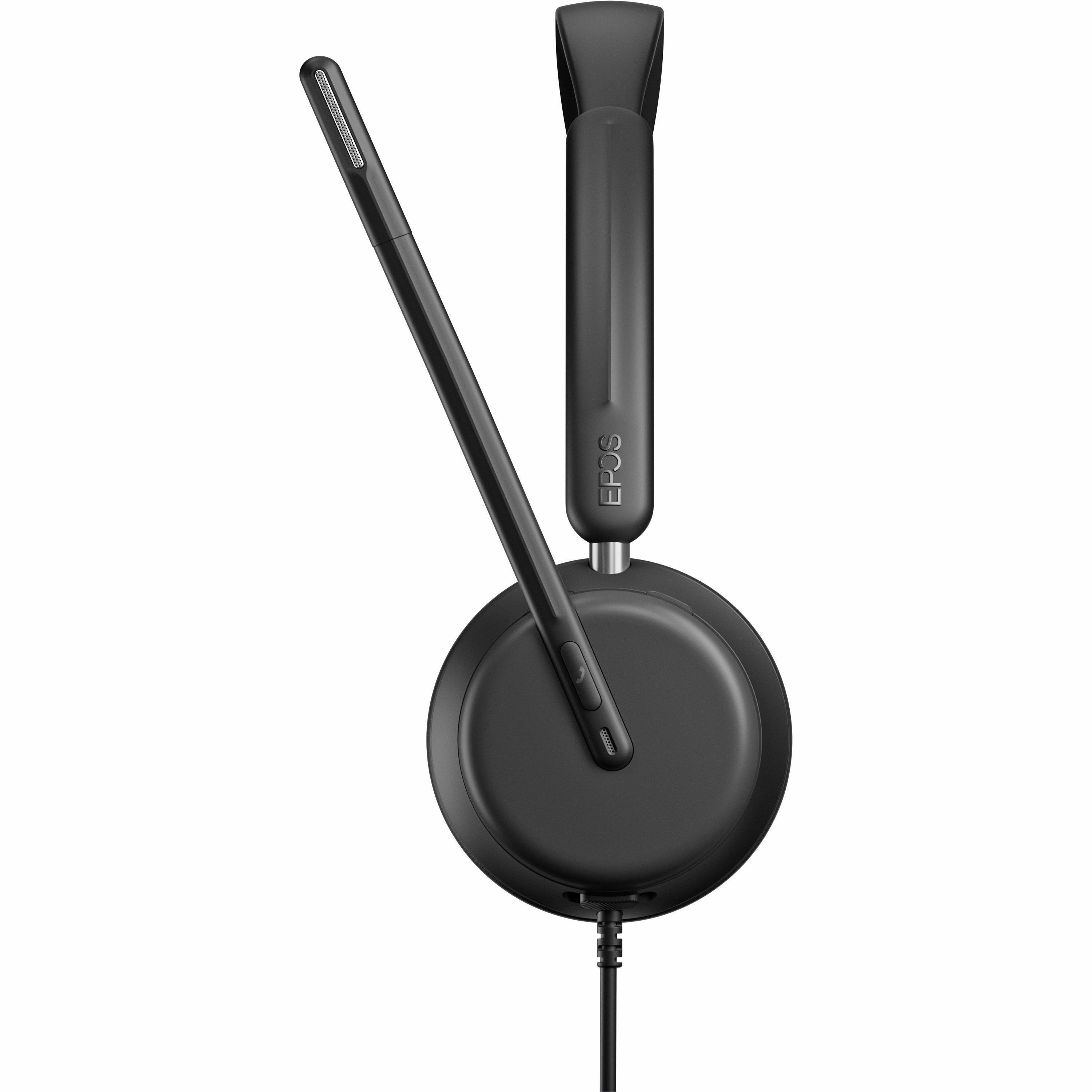 EPOS IMPACT 860 wired binaural headset with boom microphone for enterprise calls — left view