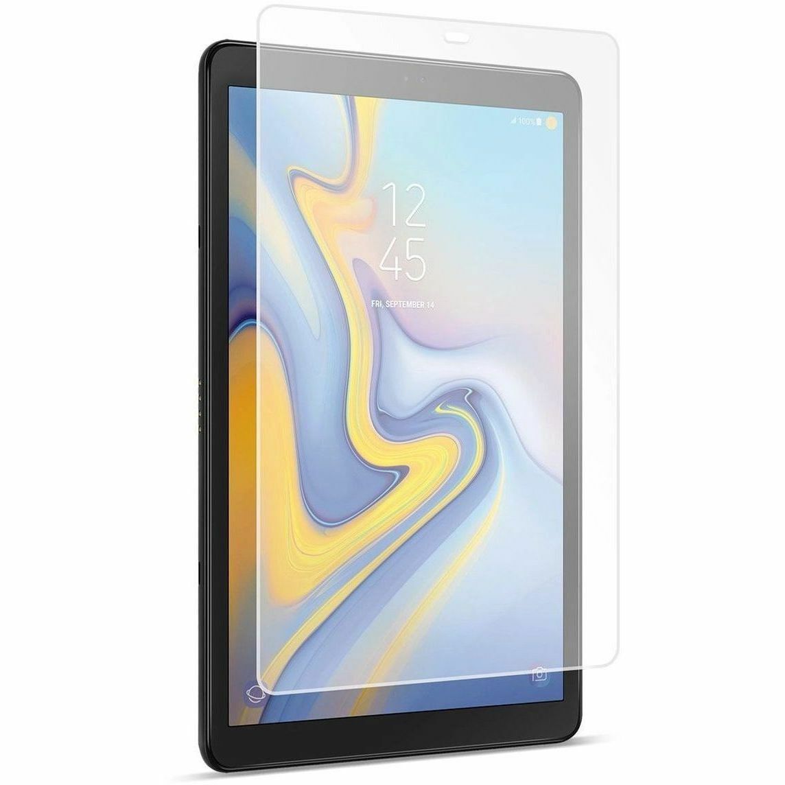 Tempered glass screen protector for Galaxy Tab A9 tablet display — left view