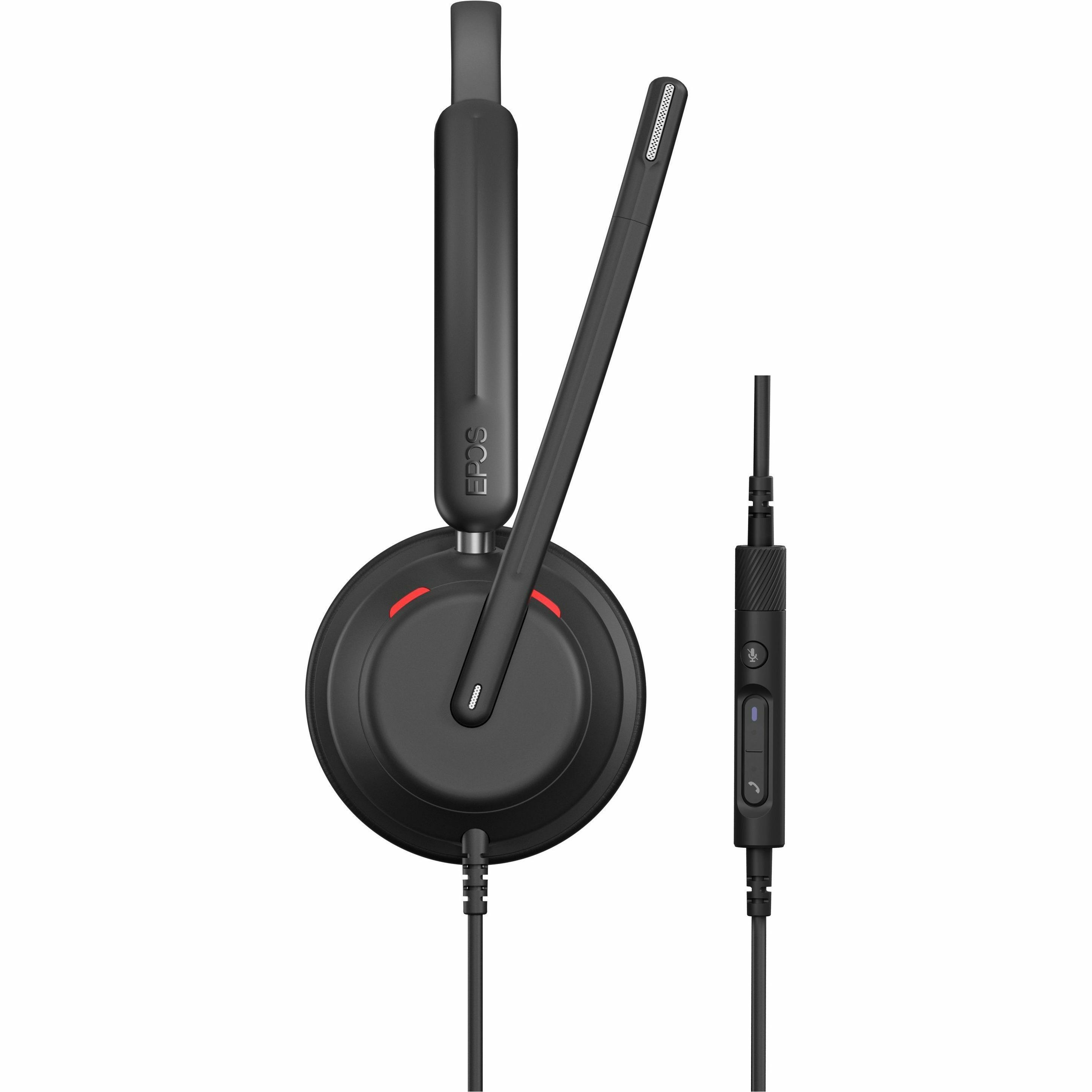 EPOS IMPACT 760T wired USB-C headset with on-ear design and noise-canceling boom microphone — left view