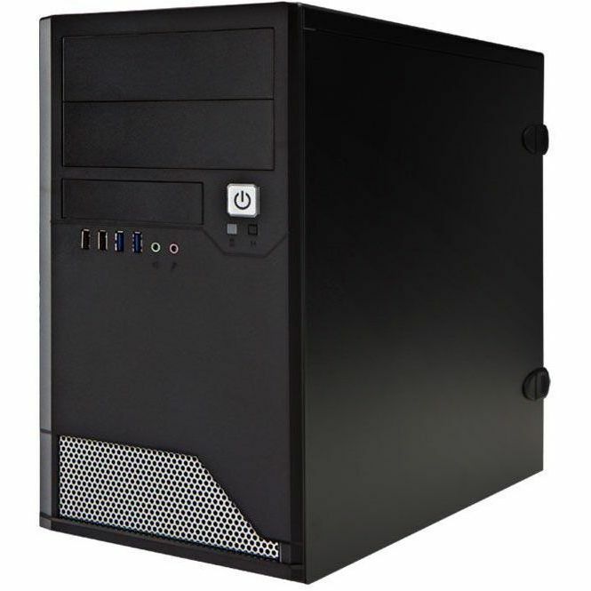 IN WIN EM048.CQ450TB3 micro-ATX mini tower case with pre-installed 450 W power supply — left view