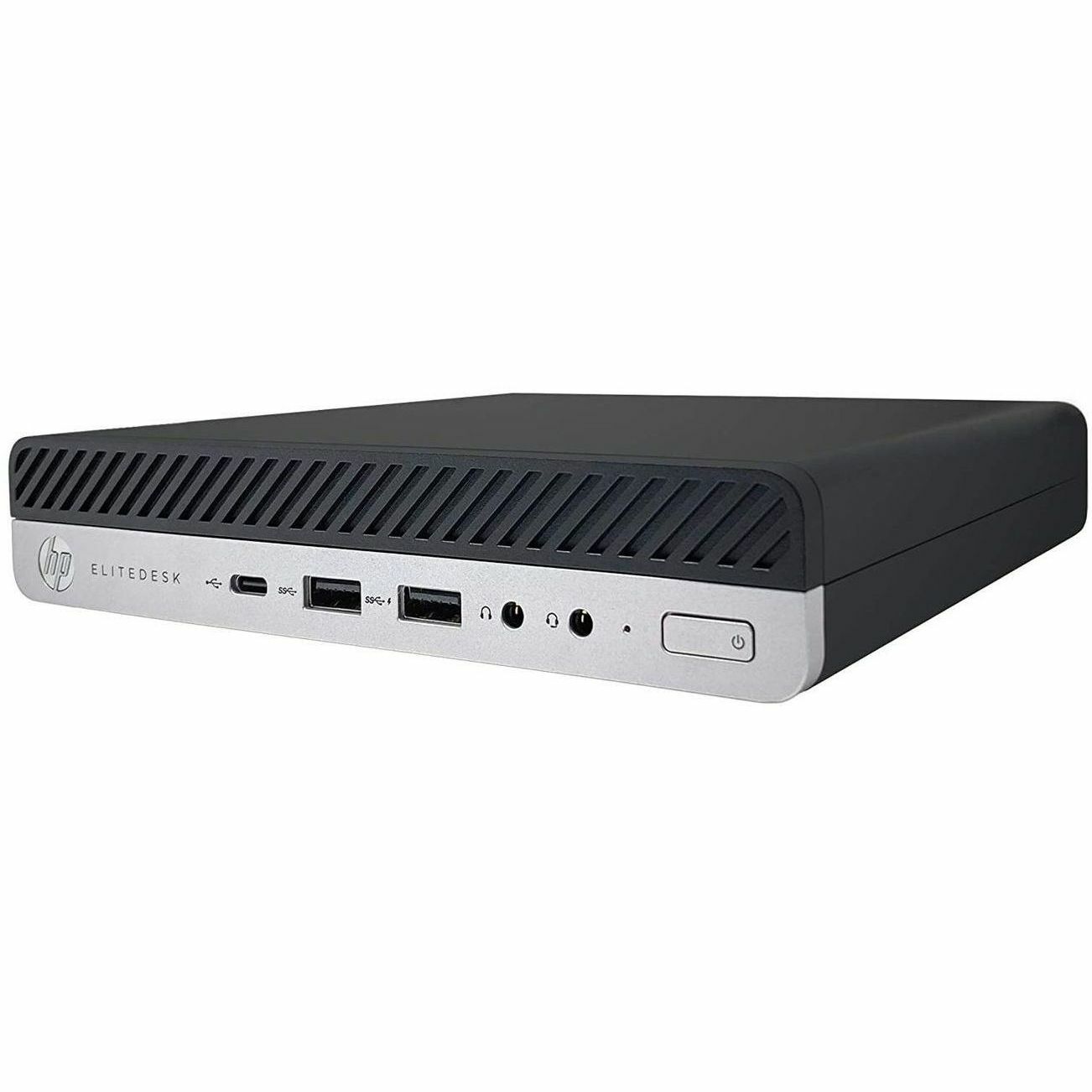 Refurbished HP 800 G5 Mini desktop with Intel Core i5, 16 GB RAM, and 512 GB SSD — left view