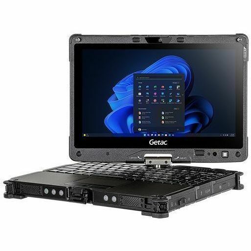 Getac V110G7 fully rugged convertible laptop — left view