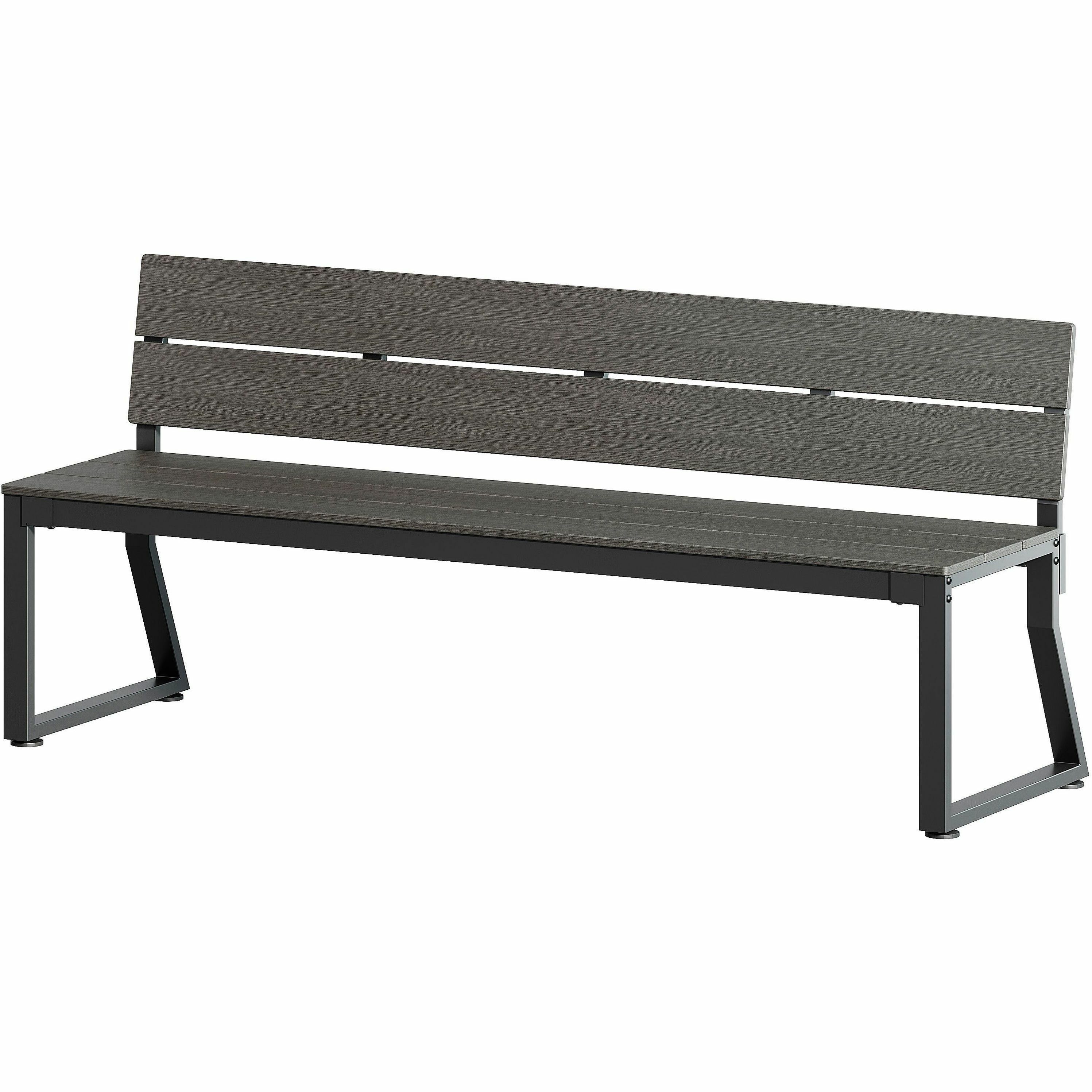 LLR 42671 | Lorell Faux Wood Outdoor Bench - Lorell Furniture