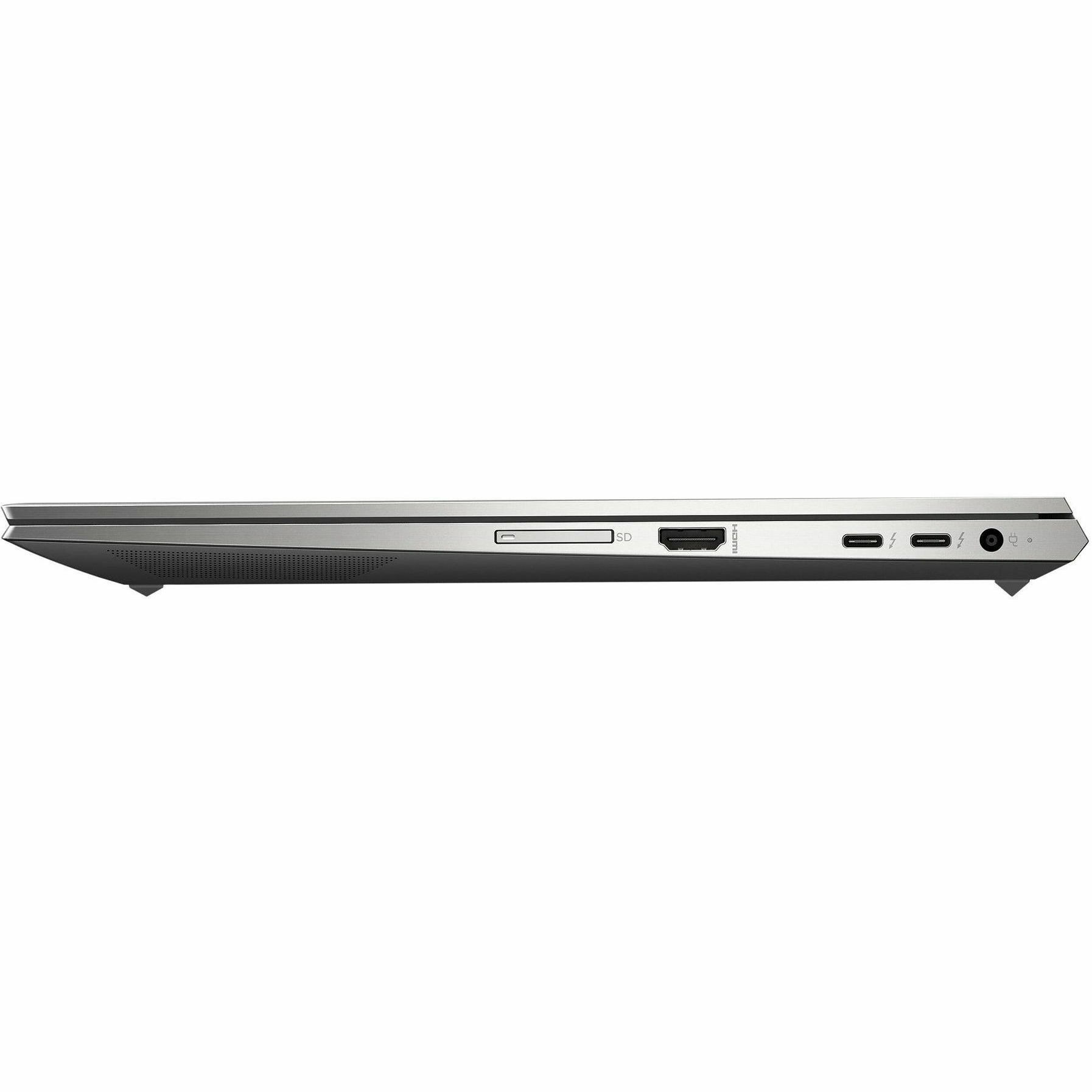 Refurbished HP ZBook Studio G7 workstation laptop with 15.6-inch display and silver chassis — left view