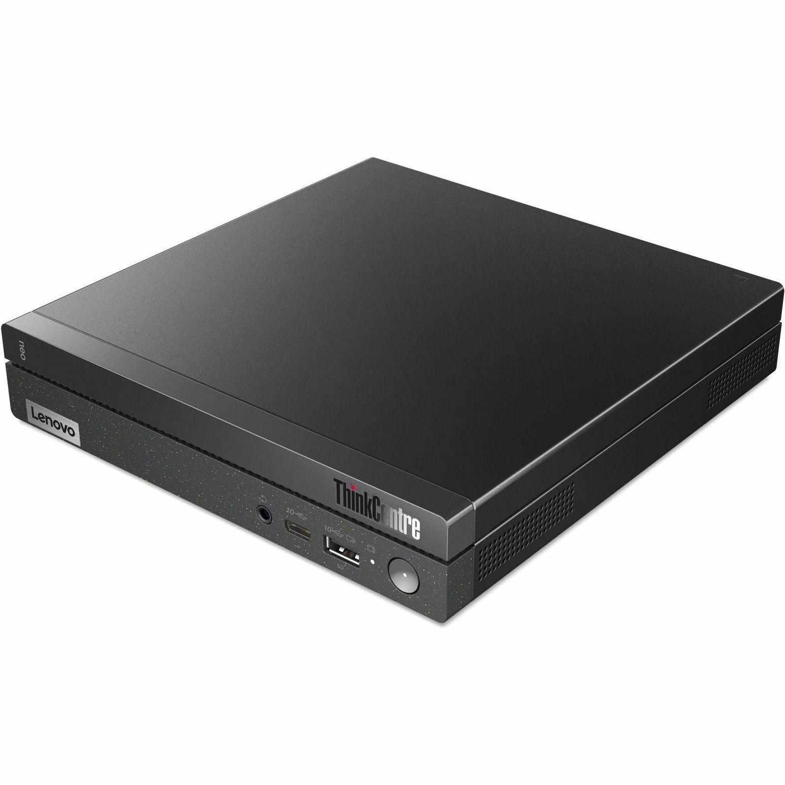 Lenovo ThinkCentre Neo 50q G4 730 compact thin client with Intel Celeron and Wi‑Fi 6 — left view