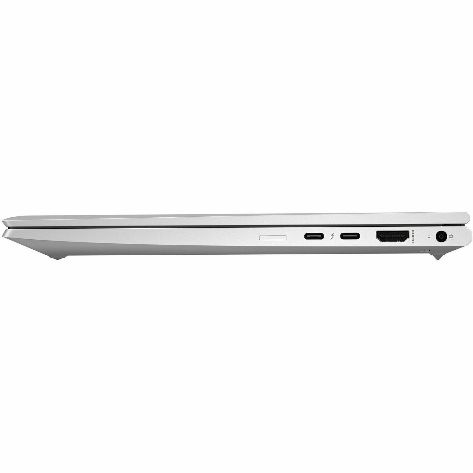 Refurbished HP EliteBook 830 G8 business laptop with 13.3-inch display and Windows 11 Pro — left view