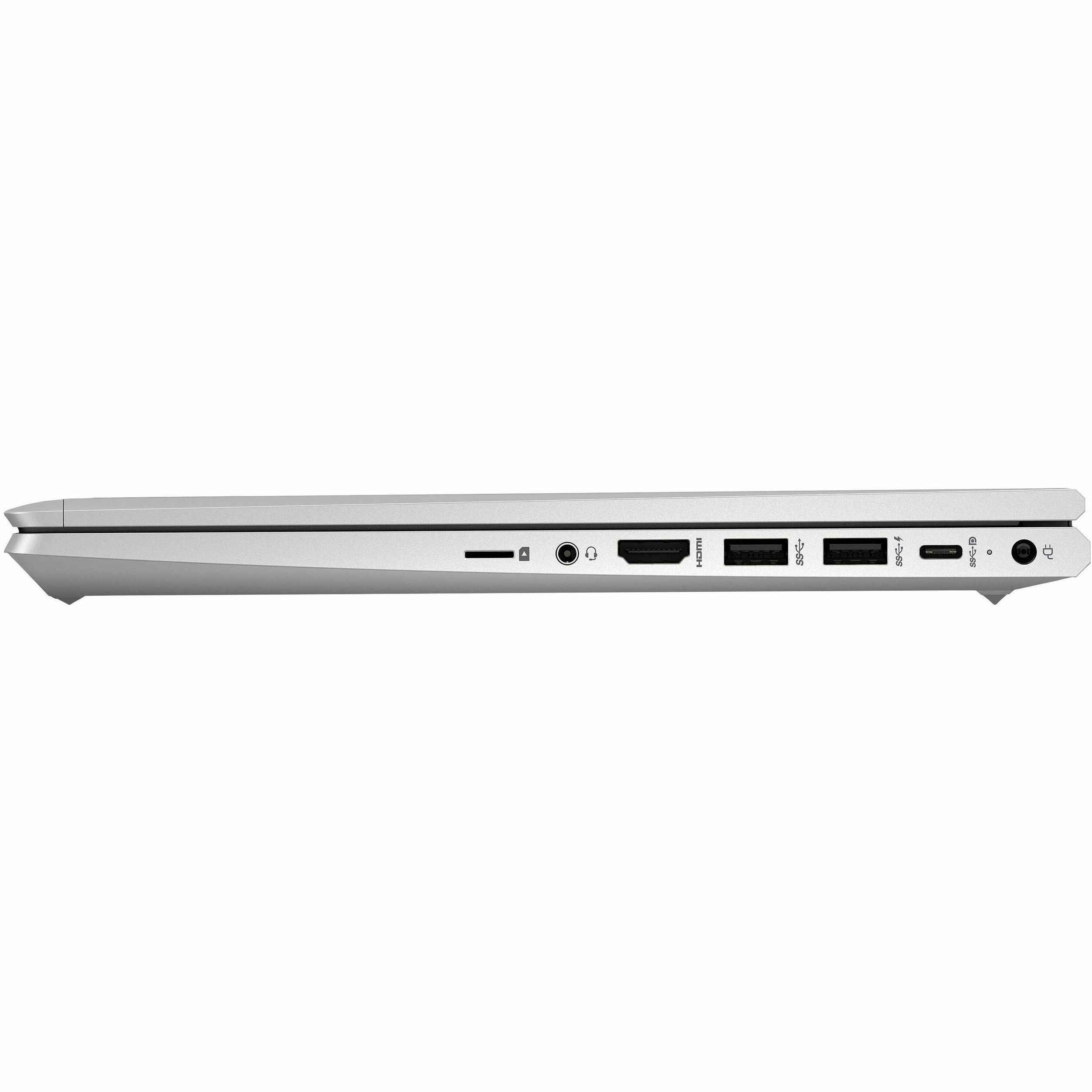 Refurbished HP 640 G8 business laptop with 14-inch display, Core i5, 16 GB RAM, and 256 GB SSD — left view