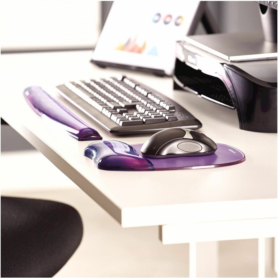 Fellowes&reg; Crystals™ Gel keyboard Wrist Rest - Purple (91437)