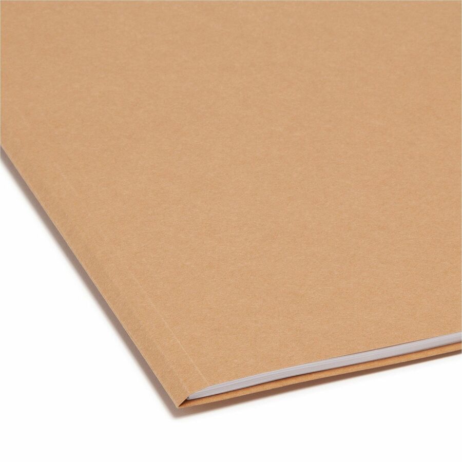 Smead 2/5 Tab Cut Letter Recycled Top Tab File Folder - 8 1/2" x 11" - 3/4" Expansion - Top Tab Location - Right Tab Position - 11 pt. - 2 Plys - Kraft - 10% Recycled - 100 / Box