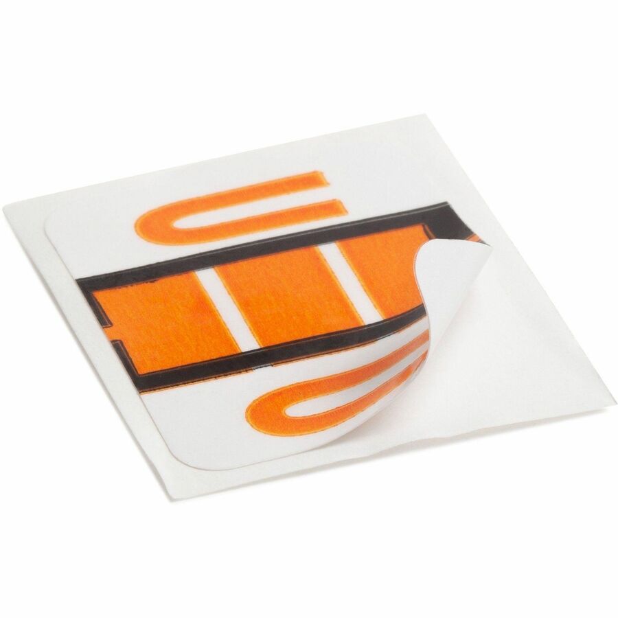 Smead BCCR Bar-Style Color-Coded Labels - U - x 1 1/4" Width x 1" Length - Light Orange - Laminated - 1 Roll