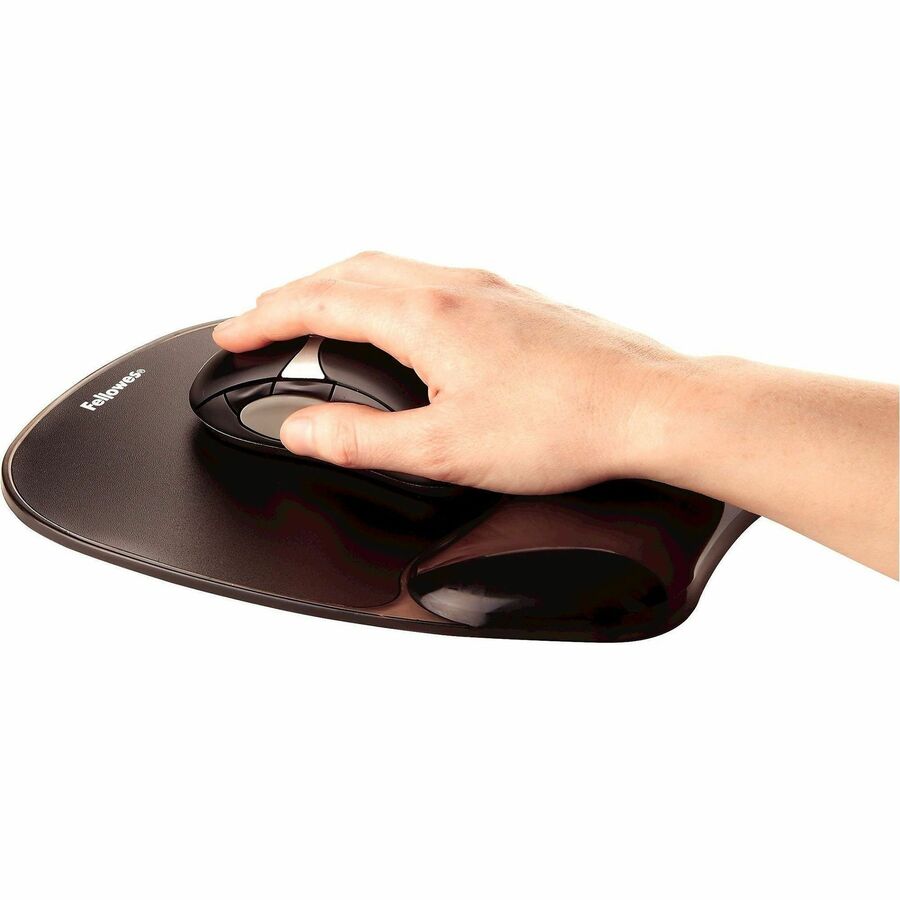 Fellowes&reg; Crystal™ Gel Mouse Pad Wrist Rest - Black (9112101)